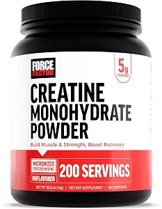 Force Factor Creatine Monohydrate Powder, 5g Dose, Micronized