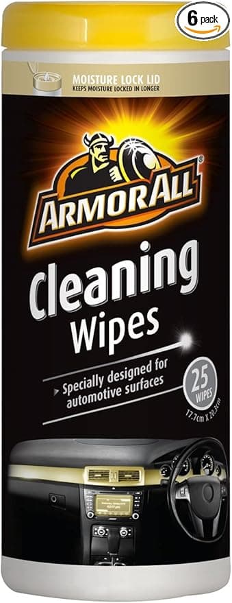 Armor All Car Interior Cleaner Wipes, Interior Cleaning Wipes for Cars, Trucks, Motorcycles, 25 Each, 6 Pack