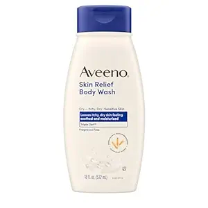Aveeno Skin Relief Body Wash, Fragrance-Free with Triple Oat® complex, Gentle Daily Cleanser for Sensitive Skin Leaves Itchy, Dry Skin Feeling Soothed & Moisturized, Soap-Free, 18 fl. oz