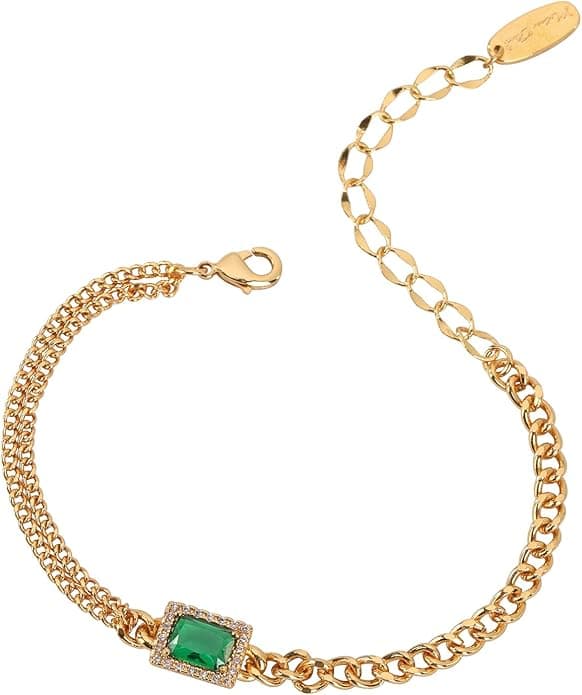 Milan Chiva Gold Bracelets for Women Trendy Non Tarnish Dainty 14K Gold Plated Jewelry Adjustable Chain Bracelet for Womens Jewelry