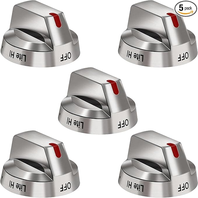 DG64-00473A Burner Control Dial Knob Range Oven Replacement Compatible with Samsung Gas Stove Knob NX58H5600SS NX58F5700WS NX58H5650WS NX58J7750SS NX58M6850SS （5pcs）.