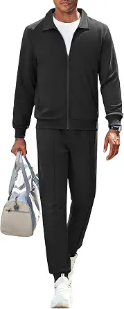 COOFANDY Men's Athletic Tracksuit 2 Piece Sweat Suits Jacket and Pants Set