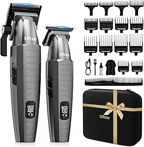 Ufree Professional Clippers and Trimmers Set, Cordless Hair Clippers for Men, Barber Clippers Set with Travel Case