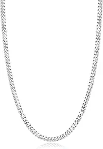 3.5/4/5mm S925 Sterling Silver or 18k Gold Cuban Chain Necklace | Sturdy Lobster Clasp, Not Easy To Fade, Waterproof, Hypoallergenic Cuban Chain Necklaces for Men Women 16 - 26 Inch