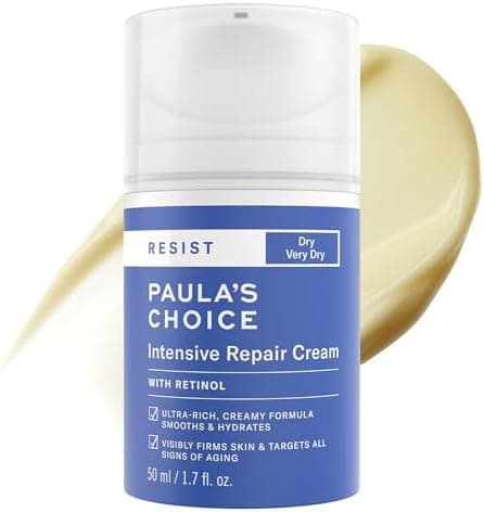 Paula's Choice RESIST Intensive Repair Face Moisturizer with Retinol, Hyaluronic Acid & Jojoba, Anti-Aging Face Cream for Dry, Chapped Skin, Fragrance-Free, 1.7oz