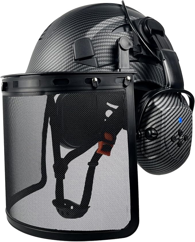 Forestry Chainsaw Tree Work Safety Helmet Vented Hard Hats Bluetooth Ear Muffs Face Shield Outdoor Hardhats ANSI Z89.1