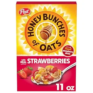 Honey Bunches of Oats Strawberry, Heart Healthy, Low Fat, made with Whole Grain Cereal, 11 Ounce