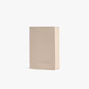 Monos Slim Wallet – Minimalist Vegan Leather Card Holder Wallet for Men & Women | Ultra-Thin Front Pocket Wallet, 3 Compartments, Scratch & Water Resistant | Travel & Everyday Carry | Ivory