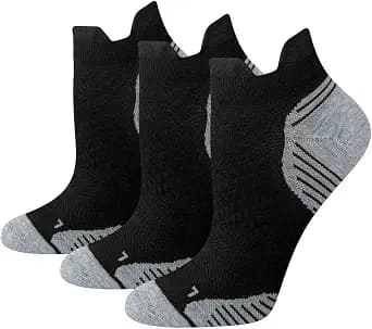 Amazon Essentials Women's Athletic Low Cut Running Socks, Cushioned with Tab Back, Arch Support, 3 Pairs