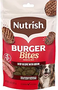Nutrish Burger Bites Dog Treats, Beef Recipe, 5 oz. Pouch (Rachael Ray)