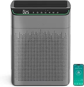 MERONTE Air Purifiers for Smoke Large Room, Cover Up to 1690 Sq Ft,Charcoal