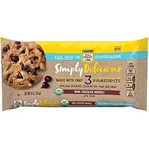 Nestle Toll House Simply Delicious Allergen-Free Dark Chocolate Morsels – Dark Chocolate Chips Made With Only Three Ingredients and Free From 8 Major Allergens, 9 oz. Bag(Pack of 15)