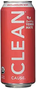 Clean Cause Organic Watermelon Mint Sparkling Yerba Mate 12pk, 16 FZ