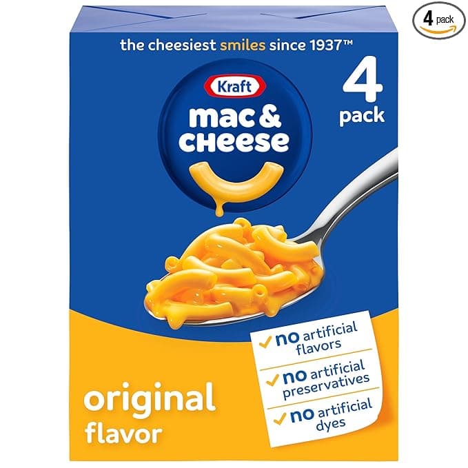 Kraft Original Mac &amp; Cheese Macaroni and Cheese Dinner, 4 ct Pack, 7.25 oz Boxes