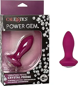 CalExotics Power Gem Vibrating Petite Crystal Probe - Purple
