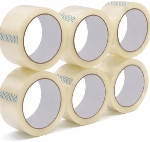 Infinite Pack Strong Plastic Adhesive Packaging Tape for Shipping, Moving and Storage, Water Base, Crystal Clear, Low Odor, 1.88 in. x 54.6 yd., 6 Tape Rolls