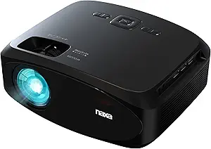 Naxa Electronics NVP-3002C 210-inch Home Theater LCD Projector Combo with 100-inch Portable Screen, Remote, and Case, Gaming Consoles, Bluetooth, HDMI x 2, USB 2.0, MicroSD Support, Black