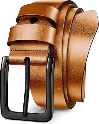 Mens Dress Belt,Genuine Casual Leather Belts for Men 1.5" Width