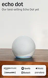 Amazon Echo Dot (newest model) - Vibrant sounding speaker, Designed for Alexa+, Great for bedrooms, dining rooms and offices, Glacier White