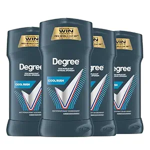 Degree Men Advanced Protection Antiperspirant Deodorant Cool Rush 4 count 72-Hour Sweat and Odor Protection Antiperspirant For Men With MotionSense Technology 2.7 oz