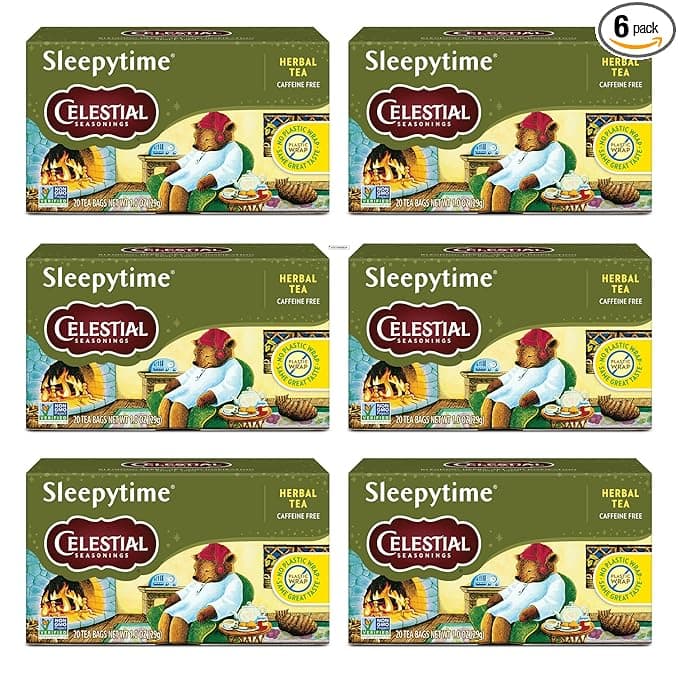Celestial Seasonings Sleepytime Herbal Tea, Caffeine Free, 20 Tea Bags Box (Pack of 6)