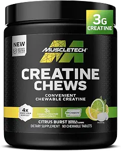 MuscleTech Creatine Chews, Citrus Burst, 90 Chewable Tablets