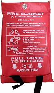 Fire Blanket, 1 Pack, 40” x 40” Lightweight Handheld Yard Patio Lawn Care (Red) 1
