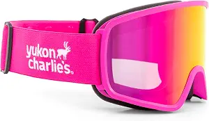 Yukon Charlie’s Adult Snow Goggles - Cylindrical Lens Ski Goggles - Boosted Contrast, Reduced Glare, Anti-Fog