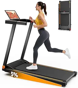 5% Incline Walking Pad Treadmill, 300LB Capacity Folding Treadmills for Home, Walking pad with Handle bar, 3.0 HP Quiet Brushless Motor & Dual Cushion System