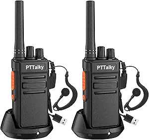 FR1 Walkie Talkies Long Range Walkie Talkie for Adults FRS Radio Mini 2 Way Radio Rechargeable VOX Hands Free Two Way Radios with Type C Charger,Earpieces for Road Trip Gifts Skiing(2 Pack)