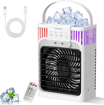 Portable Air Conditioners, 4 In 1 Air Conditioner, AC Unit With Remote Control, 1200ml Personal Air Conditioner, 7 RGB Light Modes, 3 Speeds & 2-8h Timer For Bedroom,Car,Nightstand, Office, Dorm, RV