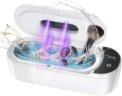 Ultrasonic Jewelry Cleaner, 48KHz Ultrasonic Cleaner Machine with Digital Timer, Dual Cleaning Modes, 304 Stainless Steel Tank for Jewelry, Eyeglasses, Rings, Retainers, Dentures