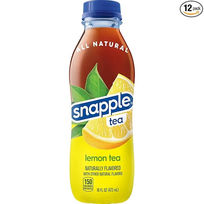 Snapple, Lemon Tea, Recycled Bottle, 16 Fl Oz, 12 Count