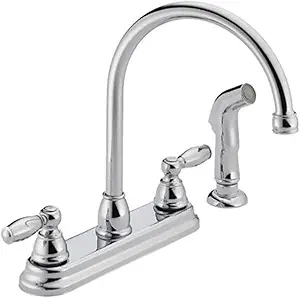 Peerless Claymore 2-Handle Kitchen Sink Faucet with Side Sprayer, Chrome P299575LF