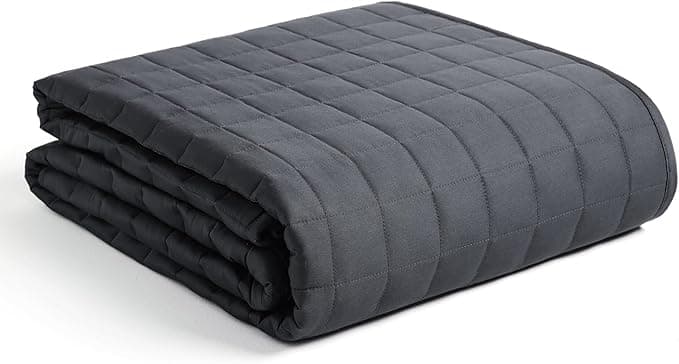 YnM 12lbs Weighted Blanket for Adults, Breathable Heavy Bed Throw Blanket with Cooling Glass Beads for All Season Use, Ideal for ~110lbs (48x72 Inches, Twin/Full, Dark Grey)