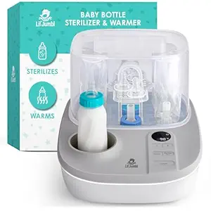 Lil' Jumbl 2-in-1 Baby Bottle Sterilizer & Warmer – Time-Saving Sterilizer & Dryer for Baby Bottles, Pacifiers, Pump Parts & Essentials – Features Precise Temperature Control Bottle Warmer