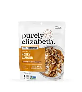 Purely Elizabeth Honey Almond + Probiotics Ancient Grain Granola, Gluten Free & Non-GMO, 8 Ounce(Pack of 6)