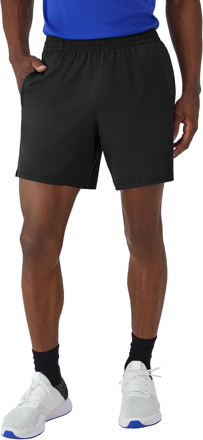 Hanes Mens Moves Performance Shorts, Athletic Moisture-Wicking Shorts with Pockets, 6” Inseam