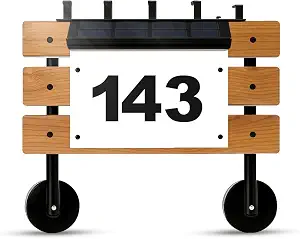 2026 Upgraded Package Delivery Rack for Modern Homes - Alternative to Package Delivery Boxes for Outside, Wall Mounted Outdoor Storage Table with House Number, Solar LED Light & 5 Hooks, Holds 400 Lbs