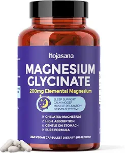 Magnesium Glycinate 200mg Chelated High Absorption 240 Capsules | For muscle relaxation, restful sleep & nervous system health. Vegan, non-GMO, gluten-free, no fillers, 120 servings.