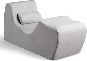 Zinus Lotus Zero Gravity Chaise Lounger, Foam Recliner for Living Room, Ergonomic Positioning for Better Relaxation, Pillow Included, No Assembly, Light Grey