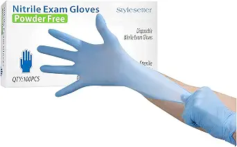 Style Setter Powder-Free Nitrile Disposable Exam Gloves
