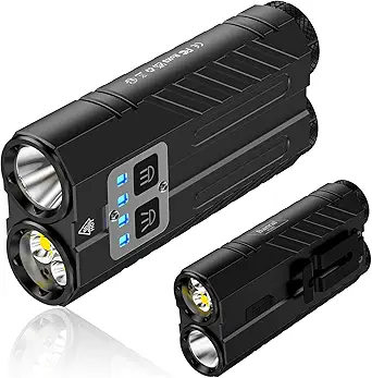 Banral Powerful Rechargeable EDC Pocket Flashlight with Dual Light Source