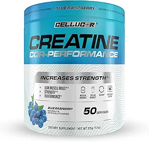 Cellucor Creatine Powder, Blue Raspberry Flavor - Increases Strength, Lean Muscle Mass & Endurance, Micronized Creatine for Fast Absorption, 5g Creatine per Serving, 50 Servings