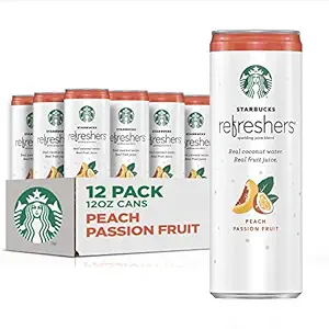 Starbucks Refreshers, Peach Passion Fruit, 12 Fl Oz Cans (Pack of 12)
