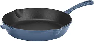 Cuisinart CI22-24BG Chef's Classic Enameled Cast Iron Round Fry Pan, 10-Inch, Provencal Blue