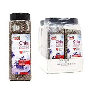 Badia Chia Seed, 22 oz (Pack of 4) – High Fiber, Omega-3, Protein, Energy Boost - Smoothies, Yogurt, Baking, Oatmeal