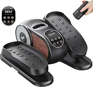 MERACH Under Desk Elliptical Machine, Leg Exerciser While Sitting for Seniors with Remote Control & 12-Speeds, Quiet Portable Electric Seated Pedal Exerciser Machine for Home Office