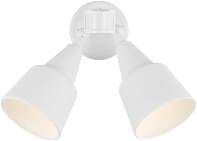 Generation Lighting 2-Light Traditional Outdoor Wall Flood Light White 8560702PM-15, Outdoor Lights Make Charming Wall Lamps for Outdoor Decor, Wall Light Fixture Uses Standard or LED Light Bulb