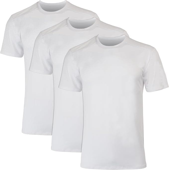 Hanes Men&#x27;s Moves Breathable Mesh Back T-Shirt, X-Temp Moisture-Wicking Tee, White or Black/Grey, 3-Pack